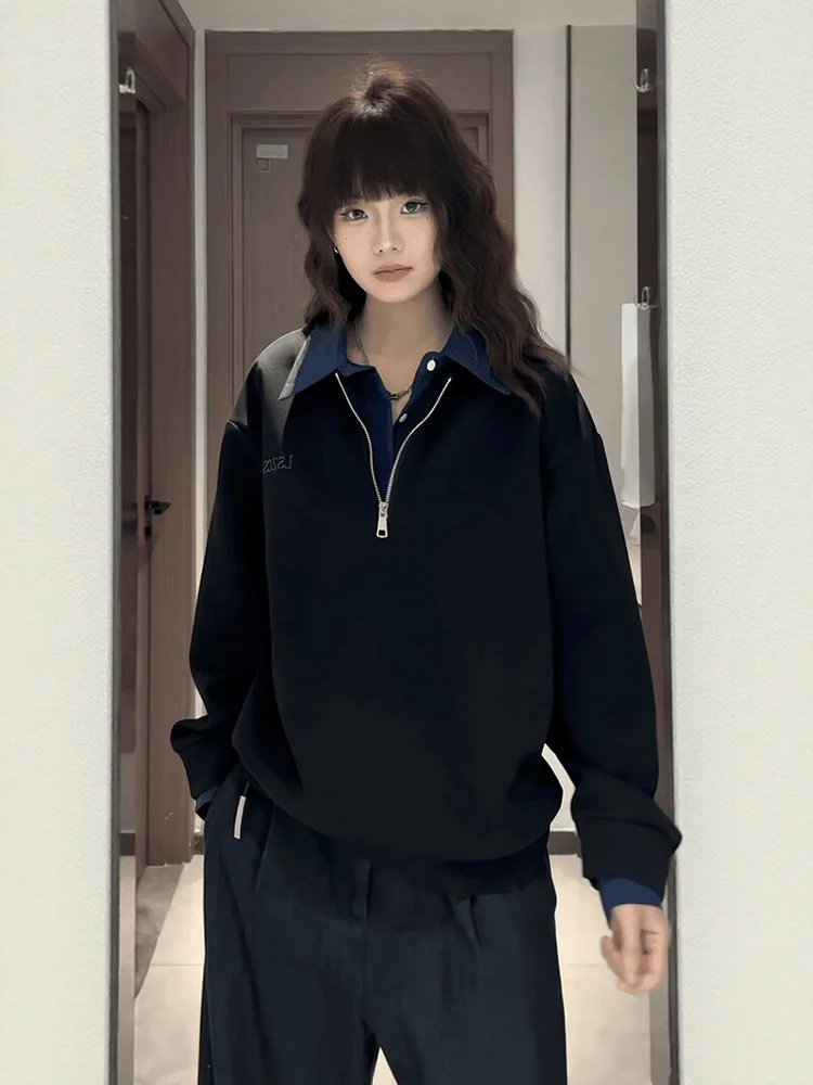 

Мужская толстовка с длинным рукавом на молнии, с воротником-стойкой, в стиле пэчворк, с вышивкой, весна-осень, премиум-класс, имитация двухслойности