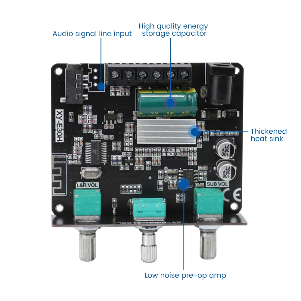 AIYIMA Bluetooth 5.1 Power Amplifier 2.1 Channel Amplificador Sound Speaker Treble Bass Tone Audio Subwoofer Amplifier 15WX2+30W