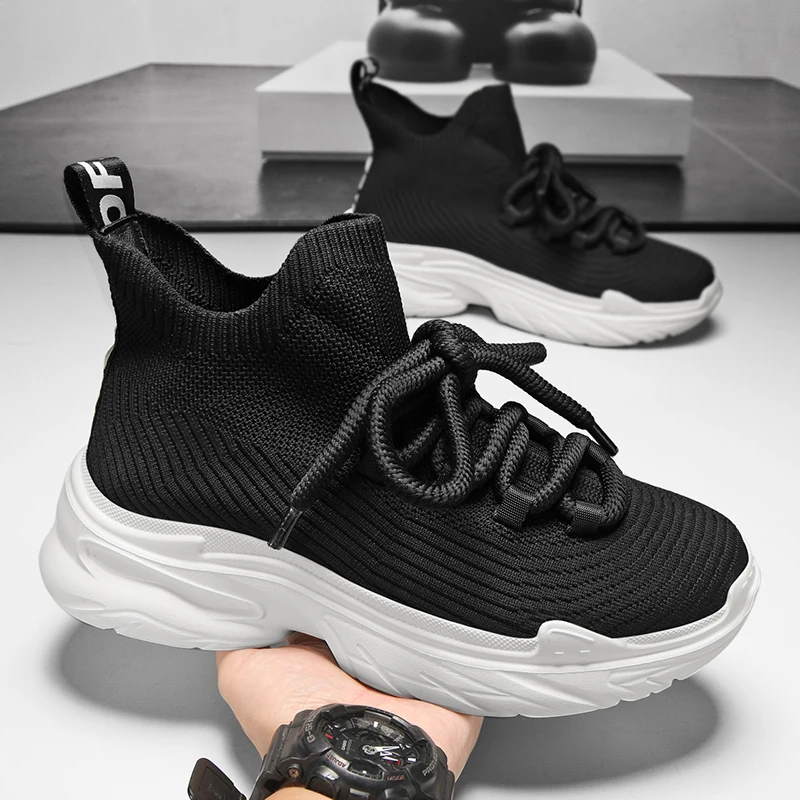 

All-season Breathable Socks Flying Woven Shoe Fabric Ultra-light Breathable Thick-soled Versatile Men's Shoes and Sports Shoes