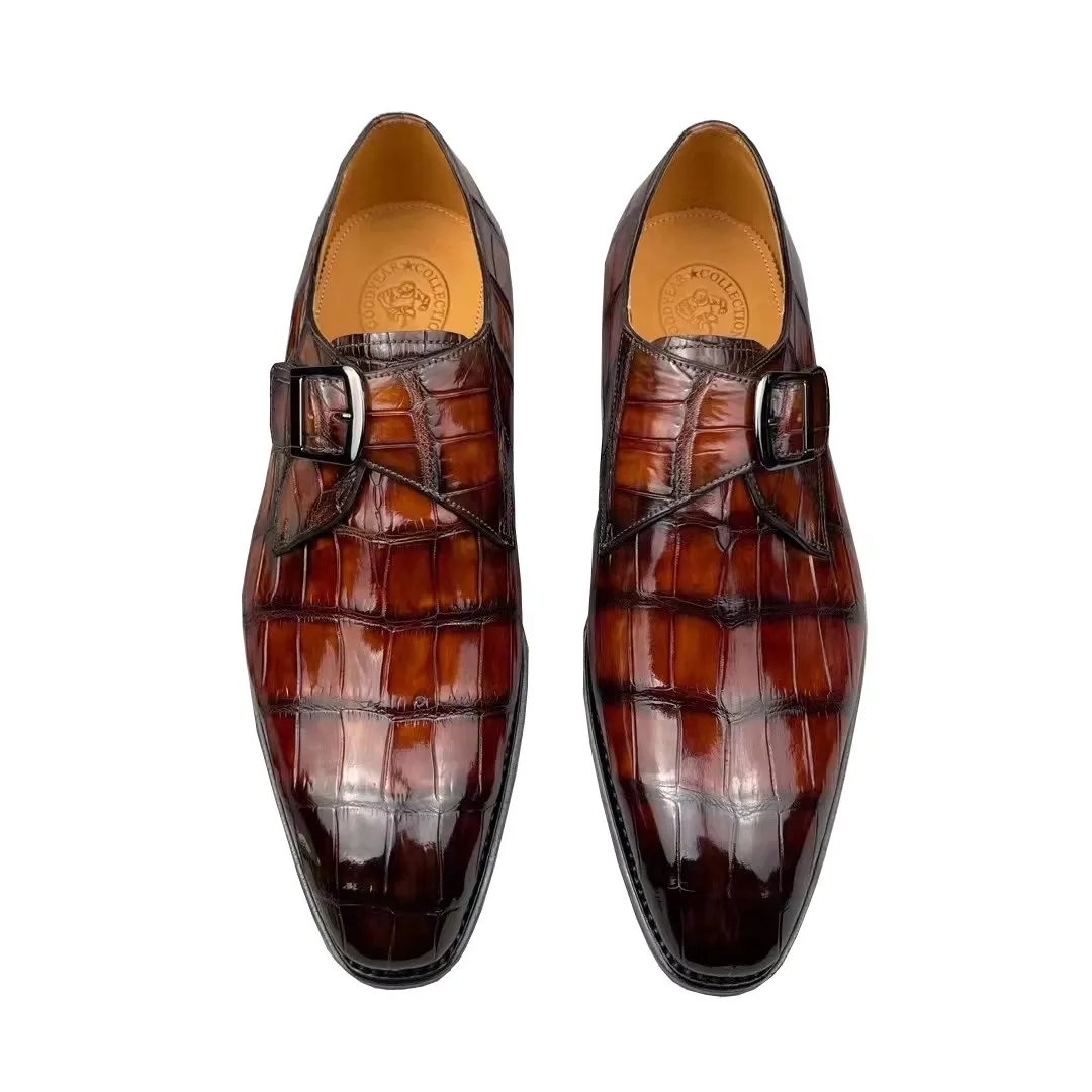yingshang new men formal shoes male wedding shoes crocodile leahter shoes