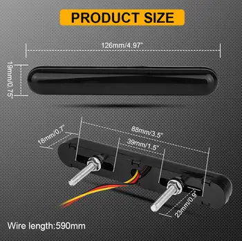 摩托車LED方向燈二合一,摩托車LED後尾燈煞車燈日行燈流水方向燈流水方向燈,適用於摩托車、越野車、全地形車 8 最佳銷售 摩托車LED尾燈 - №5