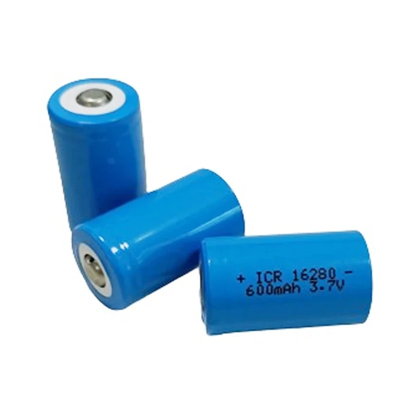 ICR16280 3,7 V 600 mAh wiederaufladbarer Li-Ion 16280 TiP-Akku für Laserstift, LED-Taschenlampe mit Knopf oben