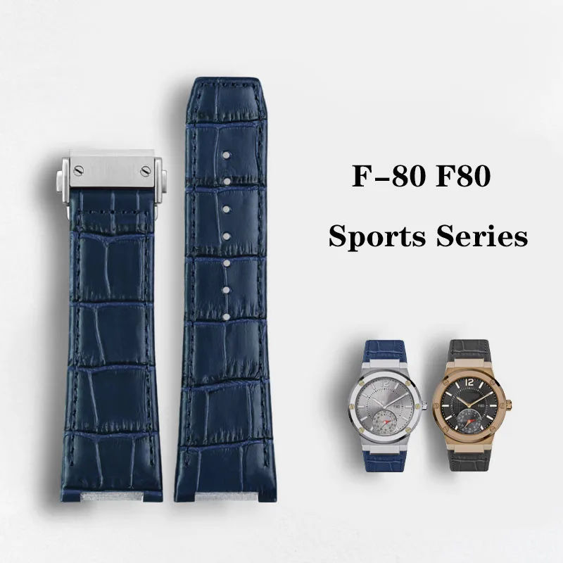 

For Ferragamo F-80 F80 Sport Series Genuine Leather Watchband Cowhide Strap Specific Watch Chain Notch 26mm Blue Brown Black