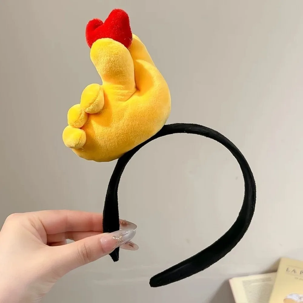 

Подарите большой палец-вверх, забавная повязка на голову с изображением жестов, дизайн в виде сердца, стиль, обруч для волос для косплея, плюшевый материал, украшение для волос