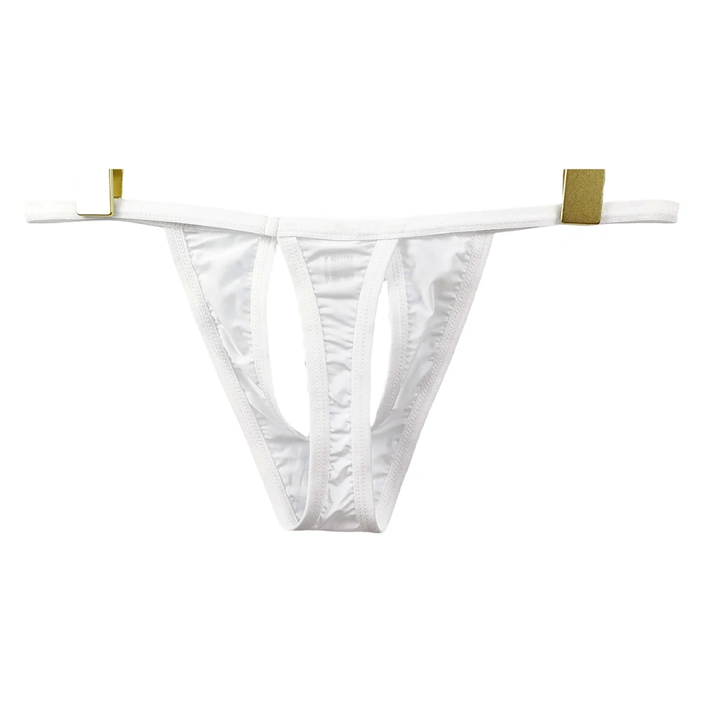 

Men's Panties Sexy Briefs Ice Silk Underwear Pouch Lingerie Smooth Thongs G-String Man Ultra-Thin T-Back Breathable Underpants