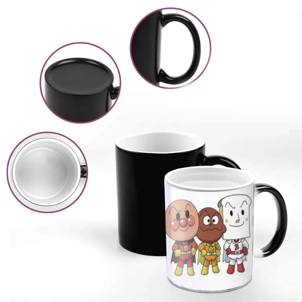 Anime A-Anpanman Classic Vintage Creativity Change Color Chang mug Ceramic mug Hot Coffee Cup Breakfast Cup mug Friend Gift