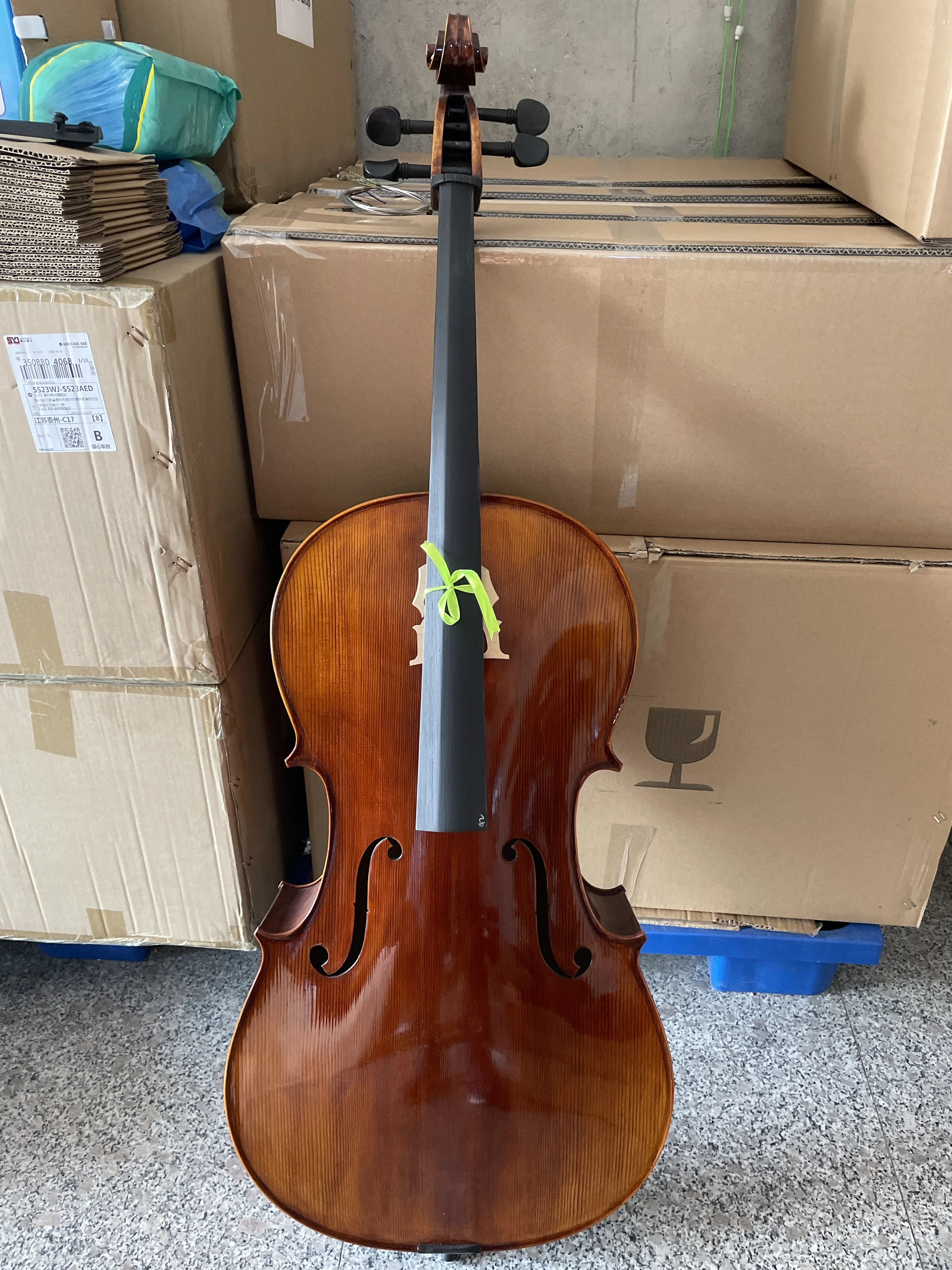 purely handmade Retro antique Cello 4/4 Natural Flamed Grade AAA Spruce Panel Violon Cello Musical Instruments With accessories