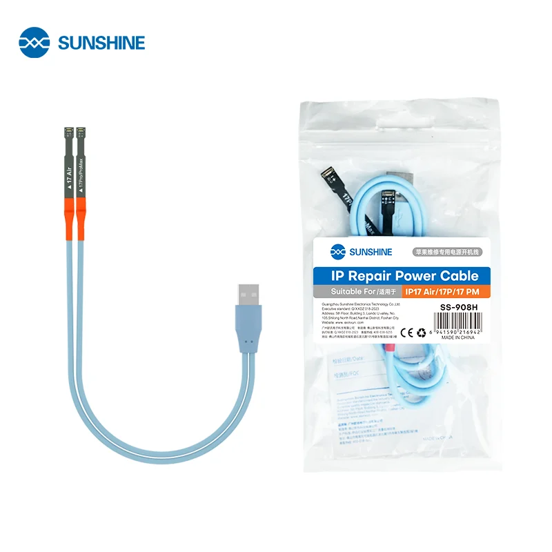 SUNSHINE SS-908H IP17 Series Repair Power Cable Suitable for IP17 Air/17Pro/17ProMax, Just Buckle and Use Repair Tools