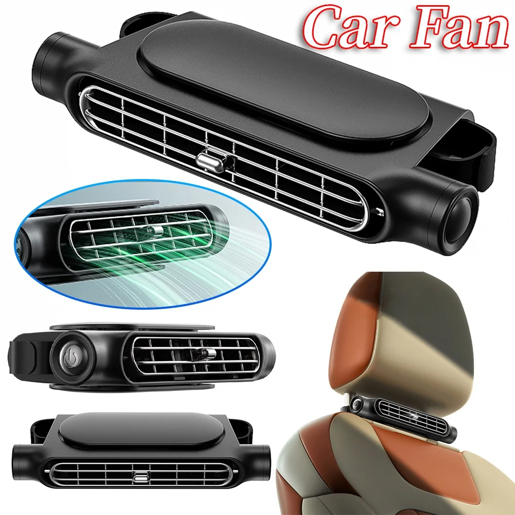 

Portable Car Interior Rear Headrest Fan USB Plug In Car Seat Noise Creative Low Power To Seat Car Wind Fan Rear Summer Car Fan