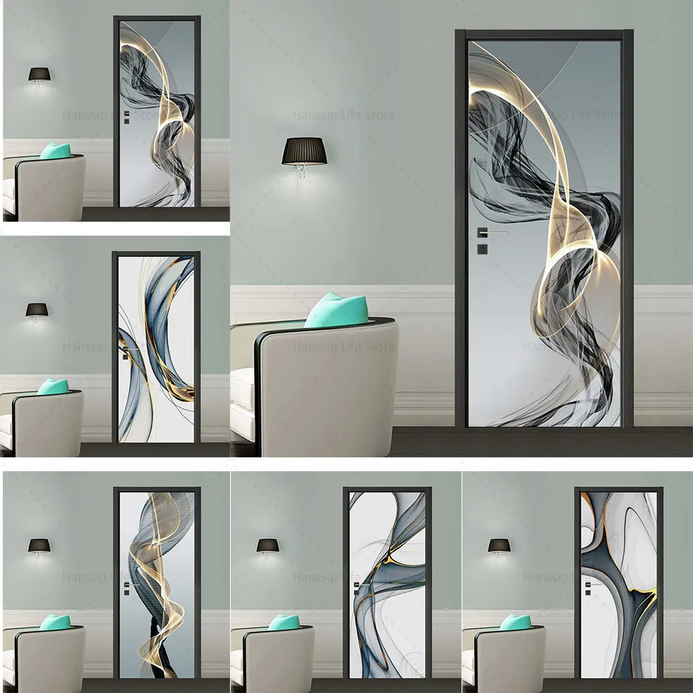 

29 Different Styles of Door Stickers Light Luxury Abstract Art Home Decoration Bedroom Create A Quiet Atmosphere Door Stickers