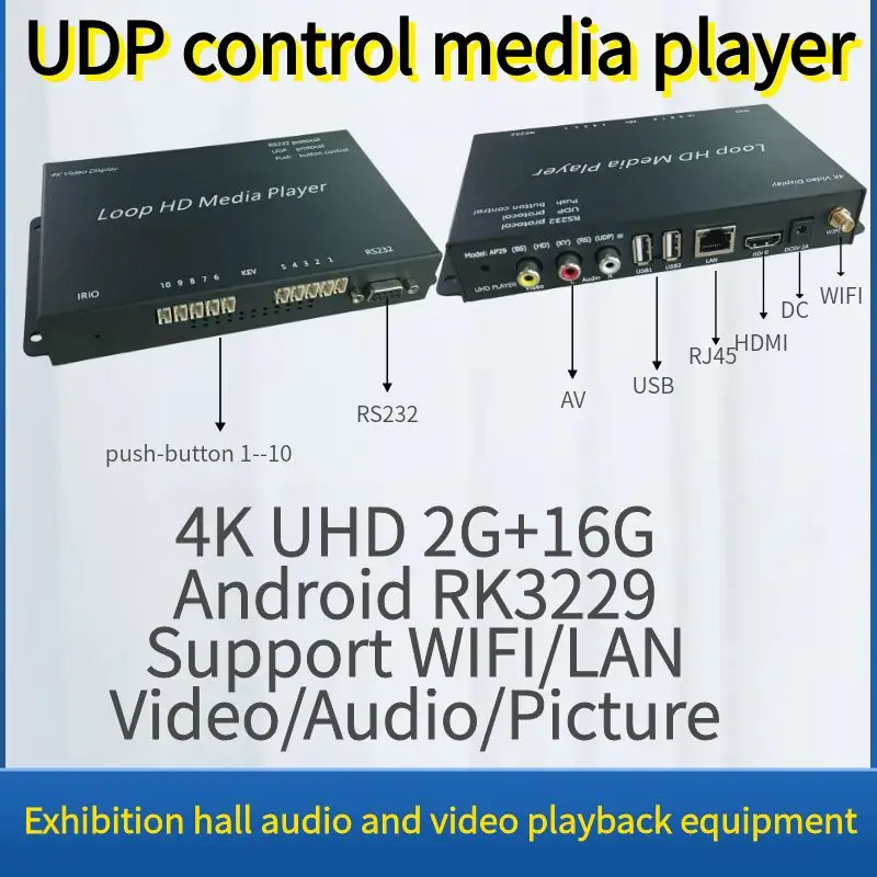 

UDP network media player box UHD Android digital device Video network Instruction Set Protocol Control 4K 2G+16G