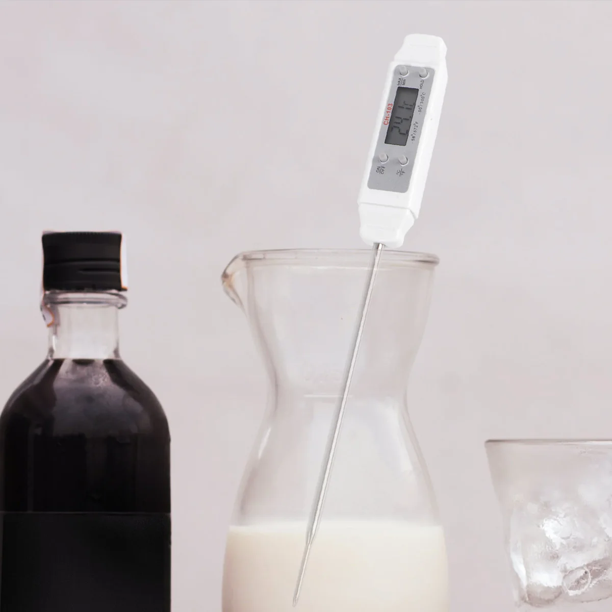 

Stainless Steel Probe Type Thermometer Probe Electronic Temperature Meter Cooking Kitchen Barbecue Oil