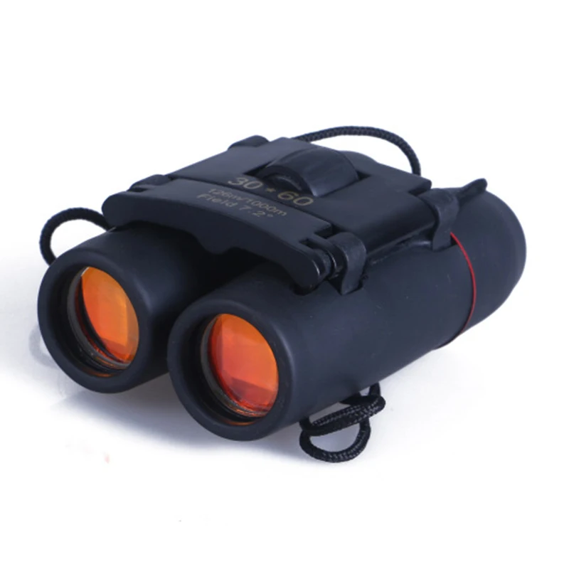 30x60 Compact Zoom Binoculars Long Range Folding HD Powerful Mini Telescope BAK4 FMC Optics for Hunting Sports Camping