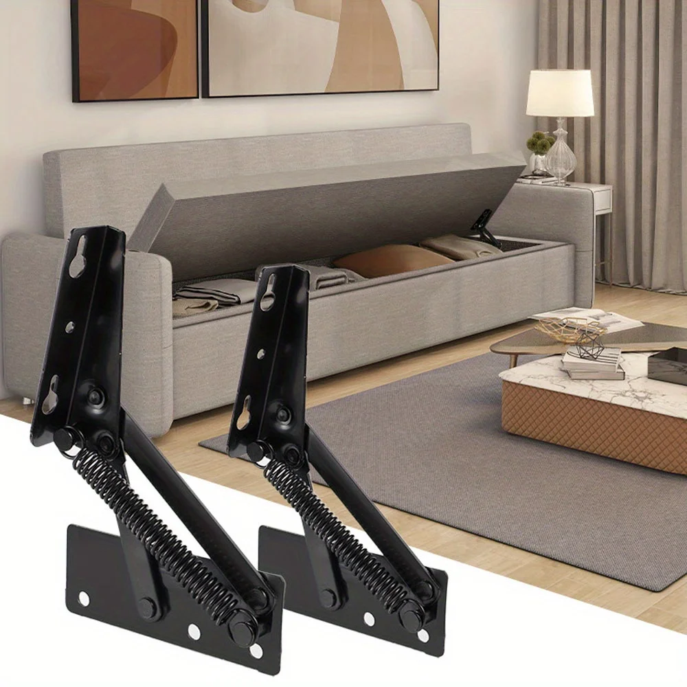 Functional Split Triangle Spring Hinges Flip‑Top Opening Hardware Replacement Hinges for Sofa Storage Cabinet Bed Box