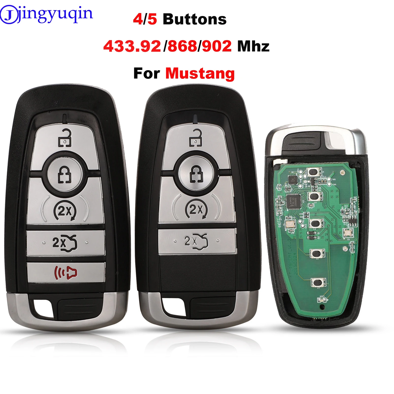 

jingyuqin FSK M3N-A2C31243300 902/868/433.92Mhz ID49 Remote Smart Prox key For Ford Fusion Explorer Edge Mustang 2017 2018