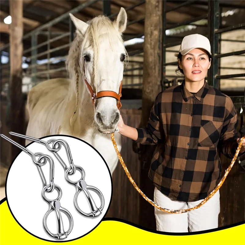 

ABKS-2 Sets Horse Tie Ring, Horse Tack And Supplies Horse Training Equipment Safe Horse Accessories With Eye Bolt, Tie Rings