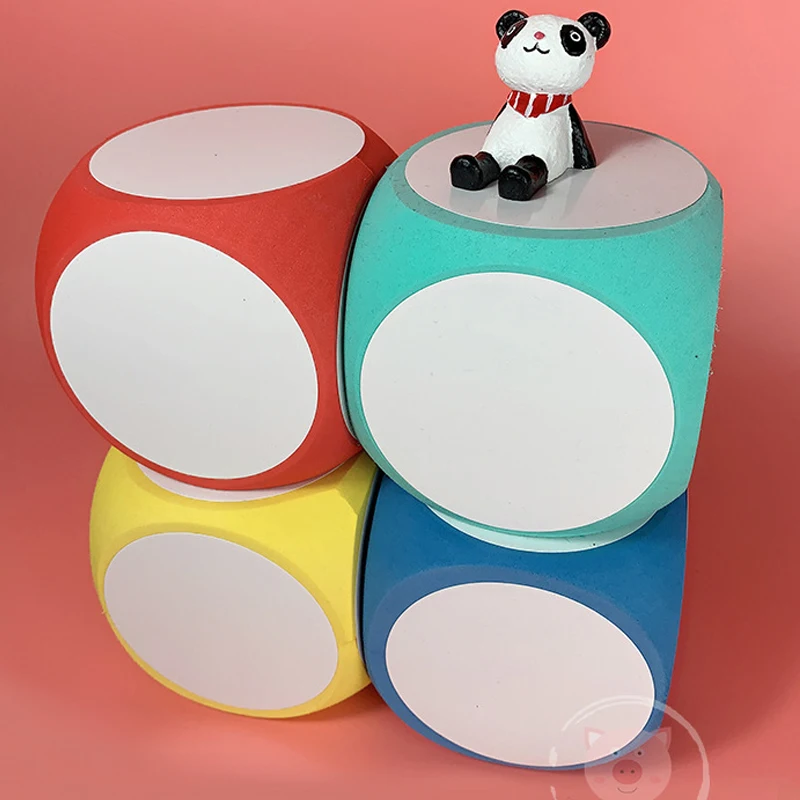 Multipurpose Educacional Dice Dice, Dry Apagar Cube, White Board Língua, Escrever sobre Wipe Off, Dry Apagar, 4x4Inch
