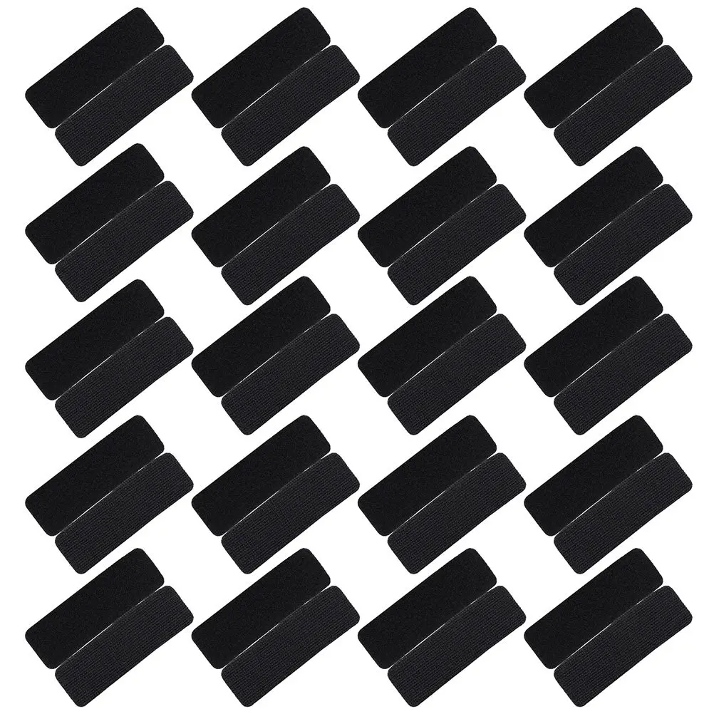 30Pcs Rounded Corner and Loop Tape Double Sided Adhesive Heavy Duty Strips for Home Office Carpet Rug Wall Cable