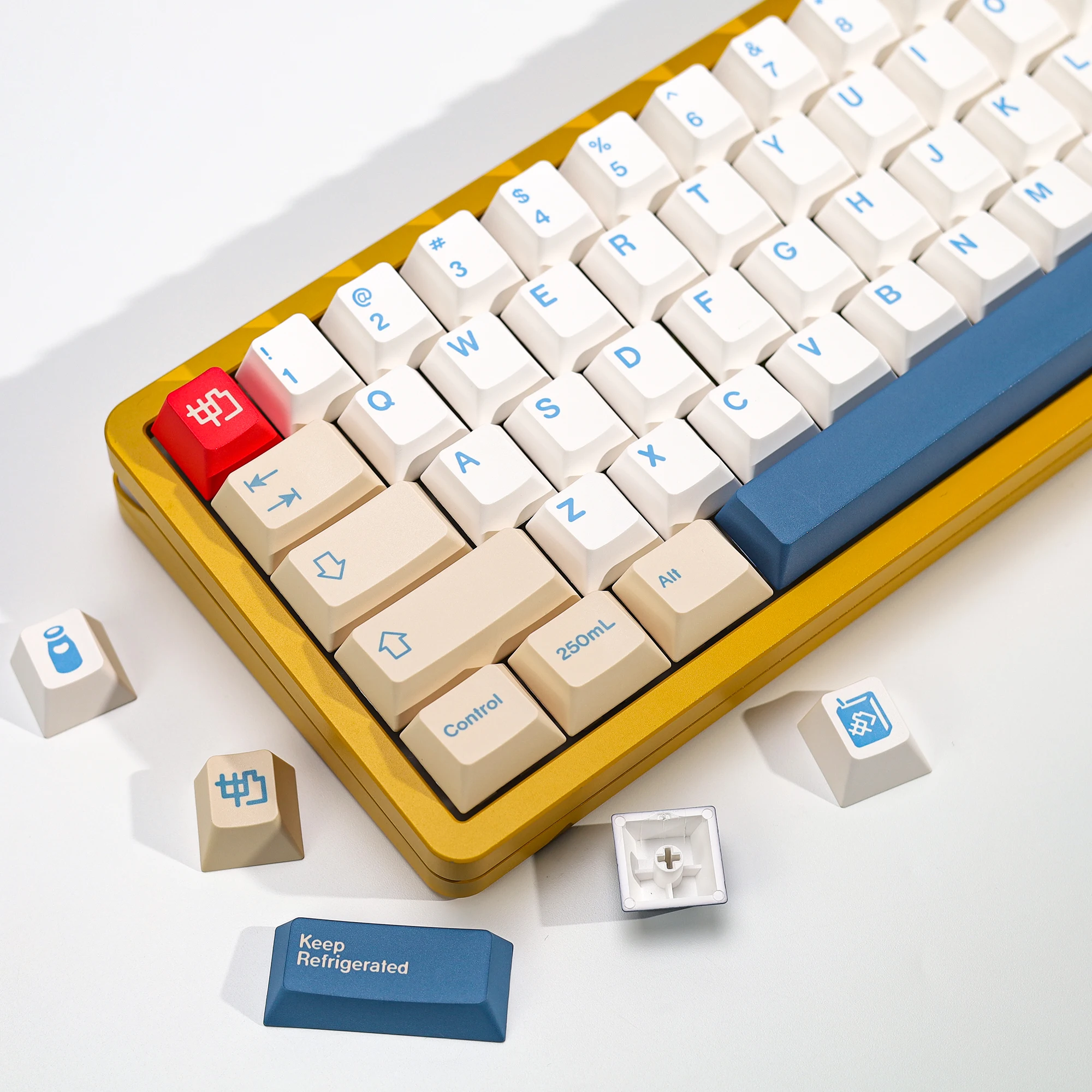 KBDiy 145 Keys GMK Soymilk Keycaps Korean Set Cherry Profile PBT Keycap for Mechanical Keyboards MX Switches 60% 61  75% 980