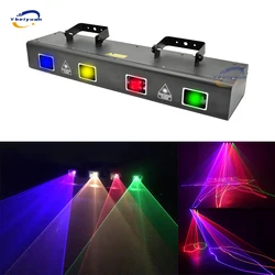 Système de performance laser RGBY injuste à quatre lentilles, lumière laser DMX, adaptée pour DJ KTV Chang, décoration de scène, fête de Noël