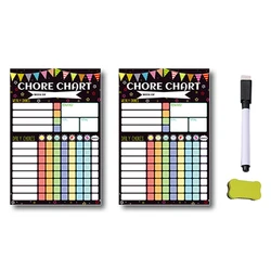 2PCS Magnetic Planning Reward Chart For Weekly Dry Erase Chores Chart Chores Chart For Refrigerator