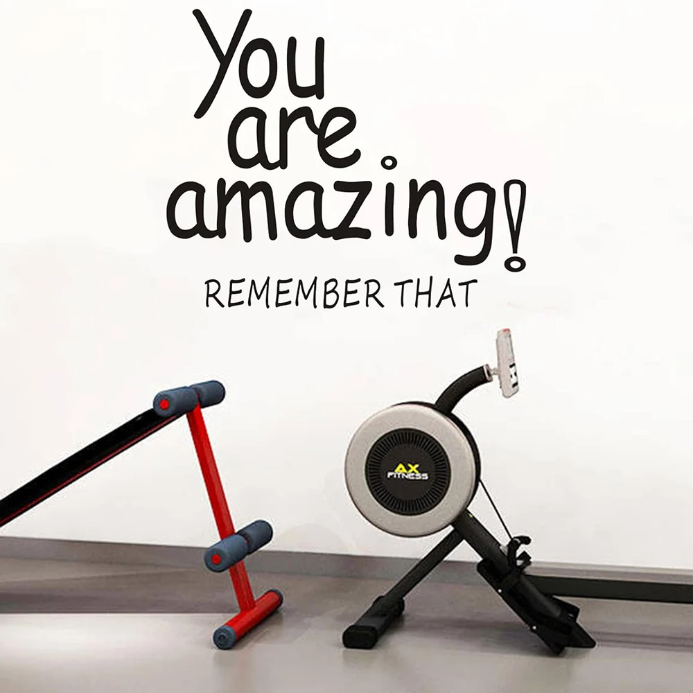 You Are Amazing Remember Wall Stickers  Motivational Inspirational Quote Wall Decals Bedroom Gym Office Home Words Signs