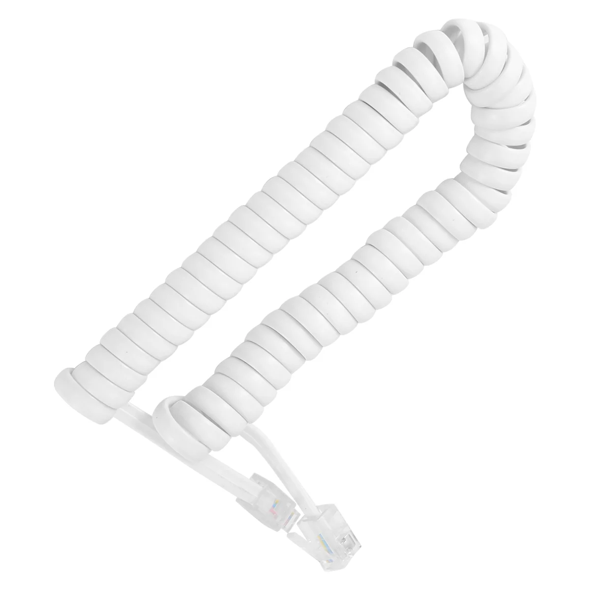 A40I 1.5M 4.9Ft أبيض قابل للتمدد RJ9 4P4C سلك كابل ملفوف للهاتف