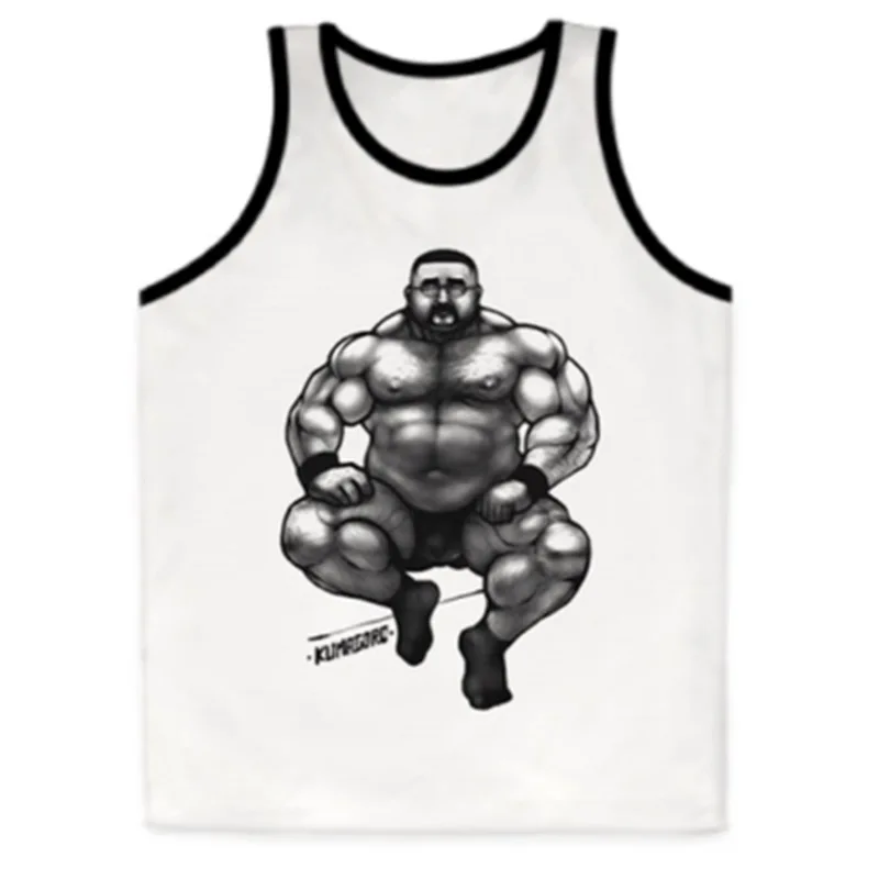 Limited Edition KUMAGORO Tank Tops, Gym Bear Gay Sleeveless Singlet, Men\'s Lycra Undershirt Male Fitness Muscle Vest XL XXL XXXL