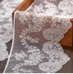 Width 13.5cm double-sided polyester embroidery mesh lace DIY handmade garment curtain fabric accessories