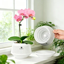 Meshpot Orchid Pots with Holes Flower Pot for Repotting Plastic Planter Indoor-Outdoor Plants Home Decorative air Plant Pot