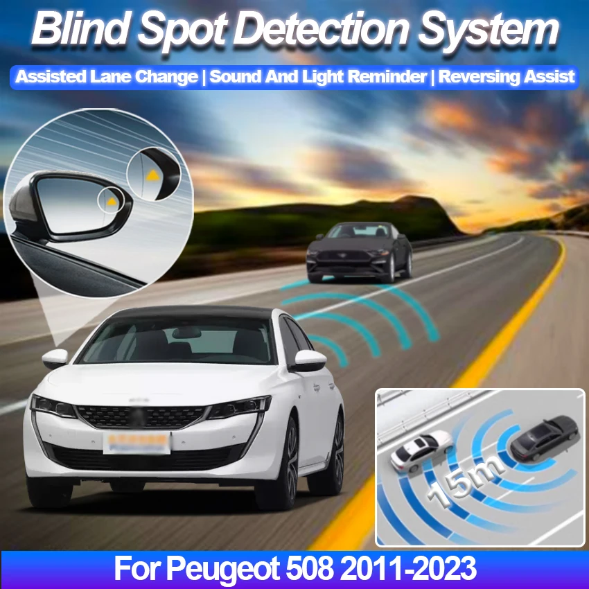 Car Blind Spot Detection System BSD BSA BSM Radar Detector For Car Rear Mirror Monitoring For Peugeot 508 2011-2025