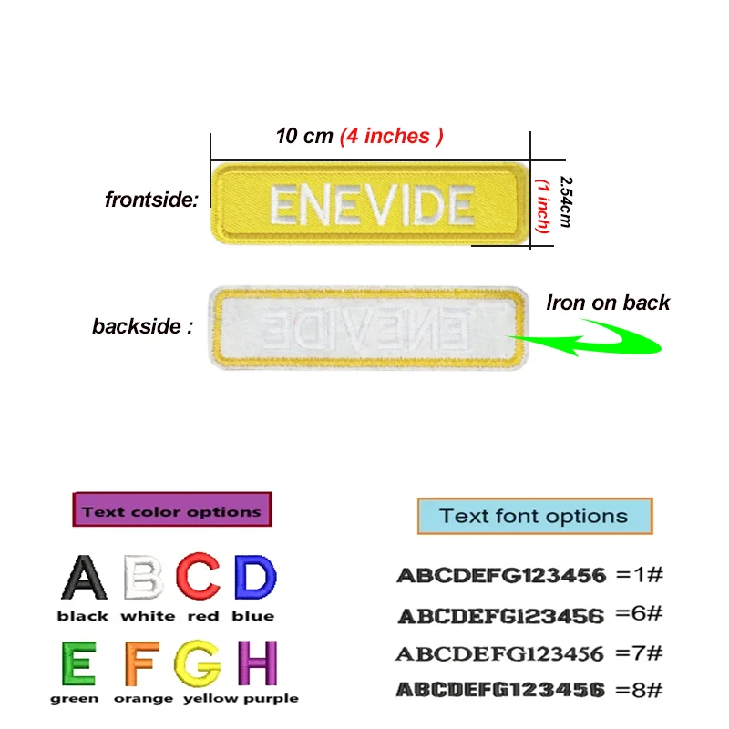 Custom Embroidery Iron on Name Patch 4*1 ''  Personalized Military Number Tag Customized Logo ID For Multiple Clothing Bag Vest