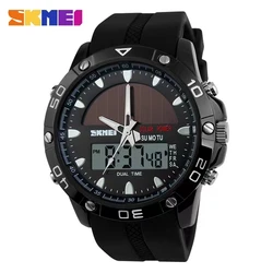 Men's Solar Electronic Watch Dual Outdoor Sports Waterproof Student Men's Personality Watch 1064