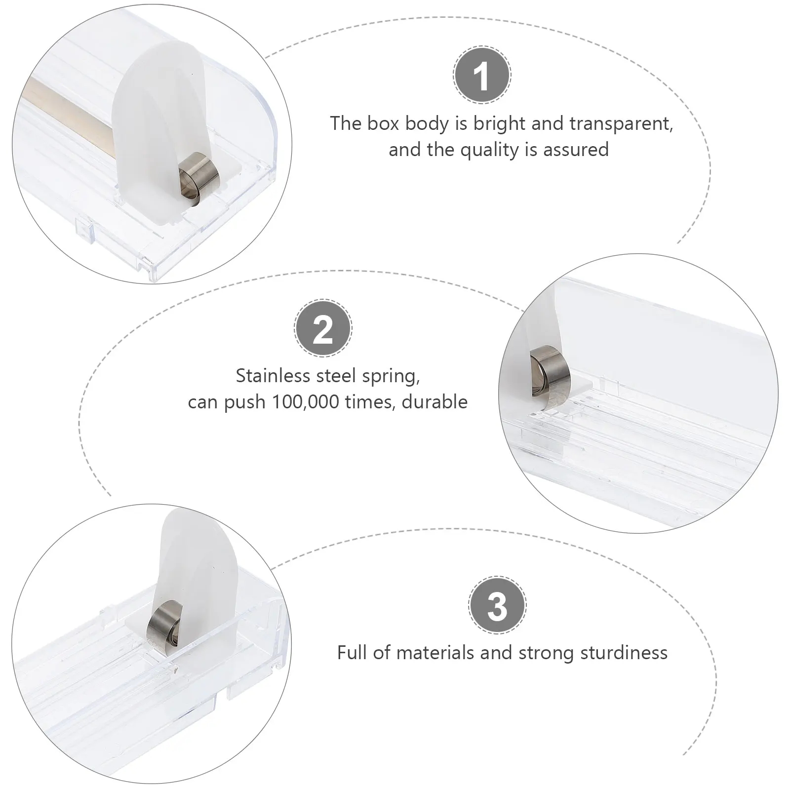 

2Pcs Automatic Pusher Rack Acrylic Display Auto-Push Cigarette Case Holder Durable Lightweight Long Time Use Home Supplies