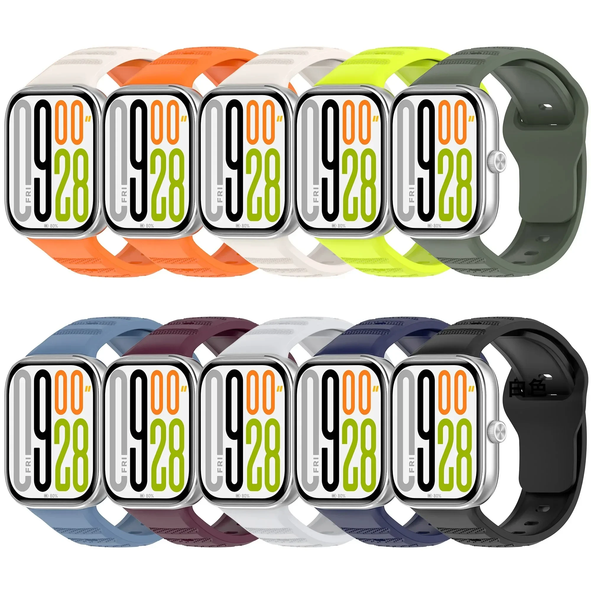 Silikonarmband für Redmi Watch 5/4, Watch 6, Ersatzband, atmungsaktives Sportarmband, Correa für Xiaomi Mi Band 9Pro 8Pro