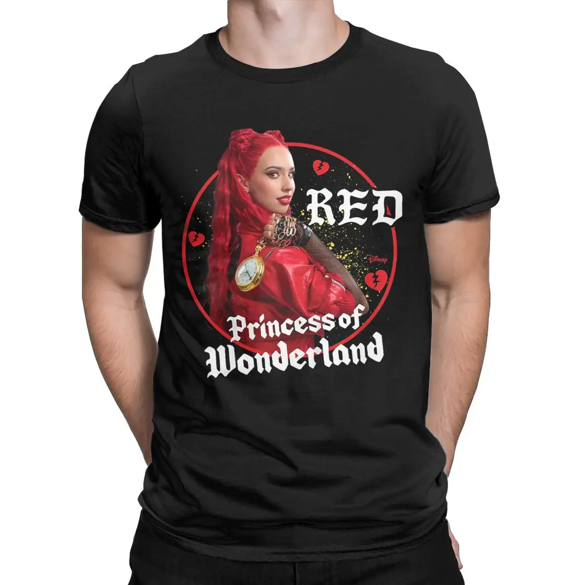 Men's T-Shirts Descendants 4 Red Princess Of Wonderland Funny Cotton Tees Short Sleeve Broken Hearts T Shirt merchandise 6XL