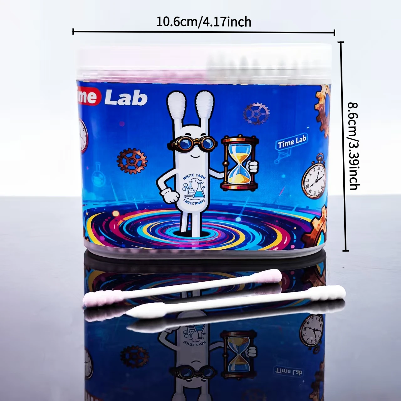 300개/600개 핑크 및 블루 양면 면봉, 과학 실험실용 면봉, 선물용 면봉
