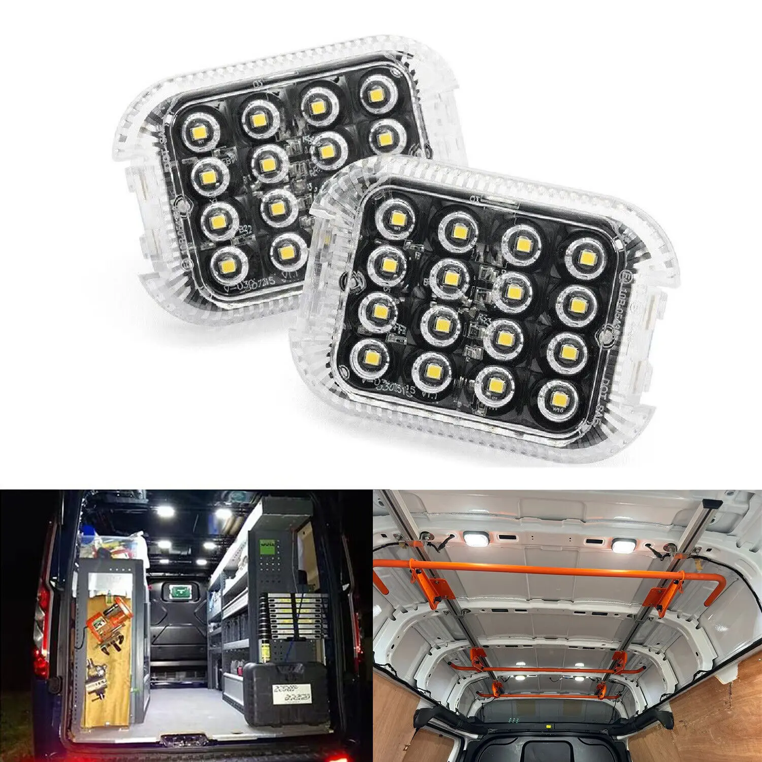 LED Interior Load Space Area Dome Light w/ Heat Sink For Ford Transit MK8 Custom