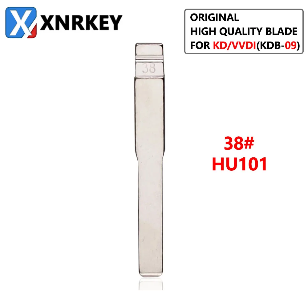 XNRKEY 10 Pcs 38# HU101 Original High Quality Blade for KD/VVDI Remote Key Replacement Metal Blank Uncut Blade