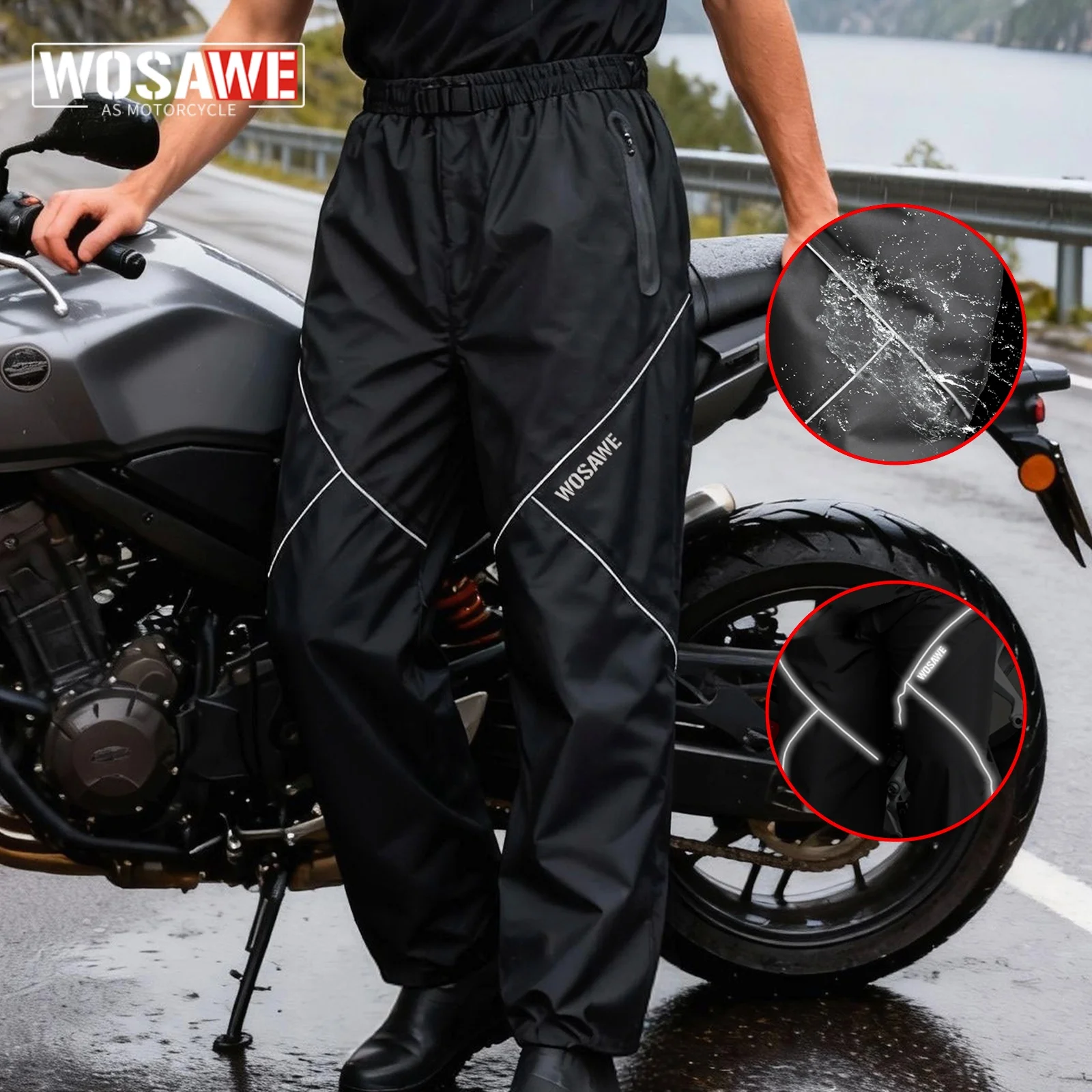 

Мотоциклетные водонепроницаемые брюки WOSAWE для мужчин и женщин, дышащие, для езды на мотоцикле, рыбалки и активного отдыха на природе