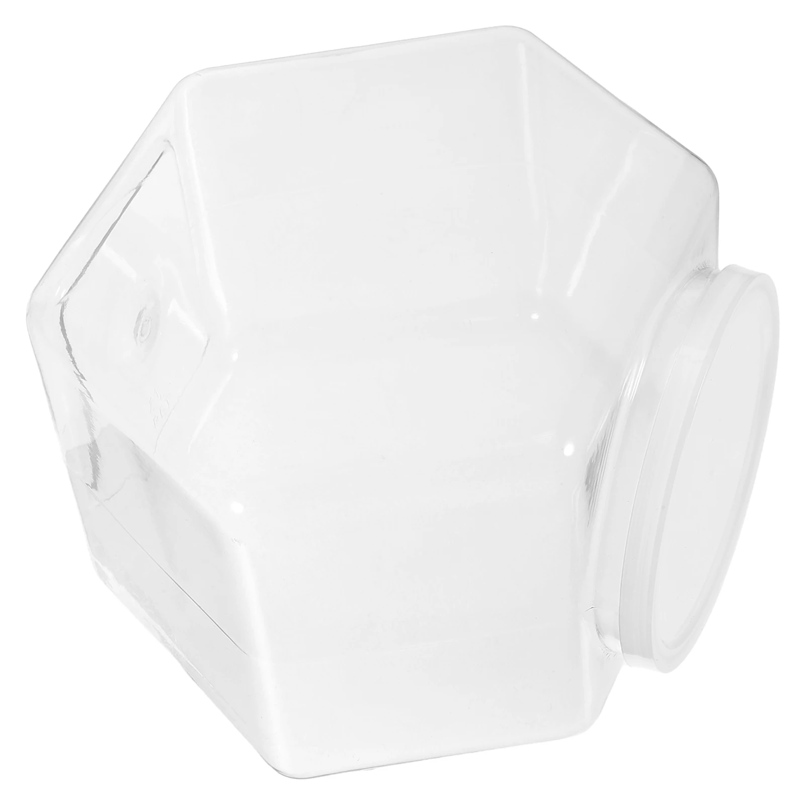

Hexagonal Cookie Jar 3800ml Transparent Container Biscuit Storage Snack Holder Plastic Sweet Jars Household Dried Food Jar