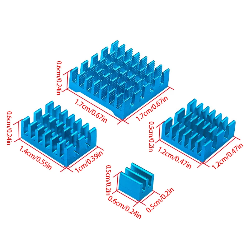 For Raspberry Pi 5 Heat Sink 4pcs Raspberry Pi 5 Aluminum Heatsink Radiator Cooling Kit Cooler For Raspberry Pi 5 Radiator