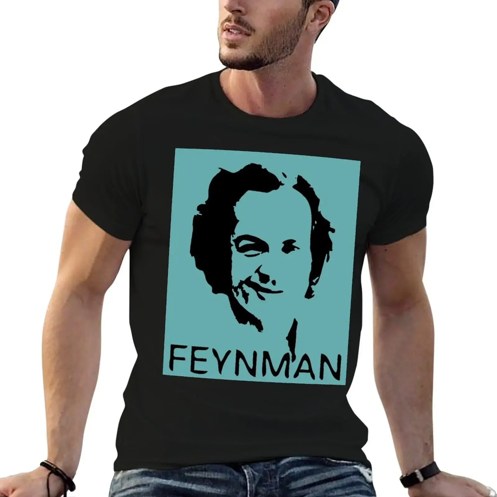 Richard Feynman T-Shirt boys animal print oversized vintage t shirts anime figures mens cotton t shirts