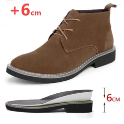 Men's Boots Elevator Shoes 6CM Height Increased Shoes for Men Business Leather Shoes Height Increasing Insole Hidden Heels Shoes