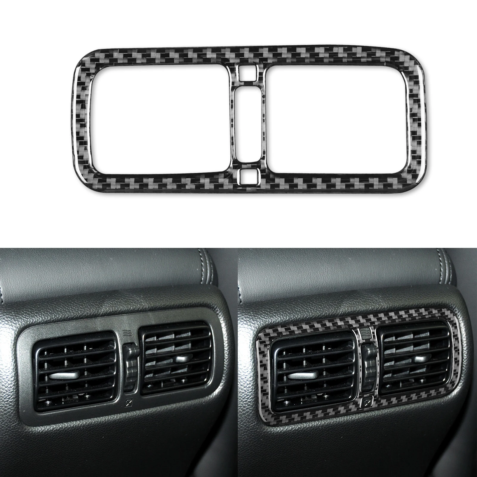 For Infiniti G37 2008-13 G35 07-08 G25 11-12 Q60 14-15 Carbon Fiber Rear Air Outlet Trim Cover Car Interior Accessories Sticker