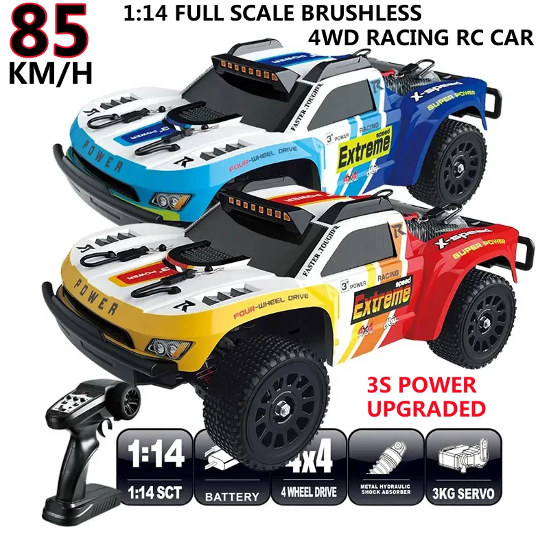 

85 км/ч 1:14 Бесщеточный радиоуправляемый автомобиль 4WD Высокоскоростной внедорожный гоночный автомобиль ESC 4WD Drift Racing RC Грузовик Модель автомобиля Игрушки Подарки