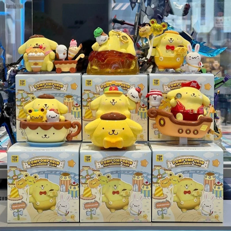 

Pompompurin Amusement Park Series Blind Box Pompompurin Mystery Boxes Trendy Play Cute Ornament Figure Doll Girls Birthday Gifts