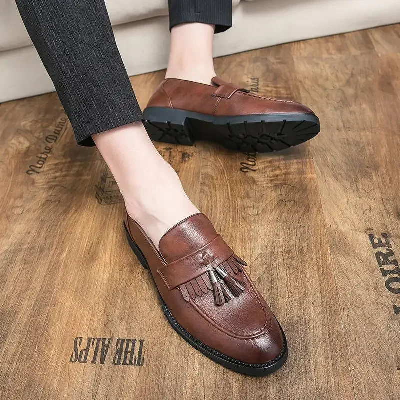 Elegant Men's Shoes Men's Genuine Leather Dress Shoes Classic Casual Formal Lace-up British Style Wedding Business Shoes