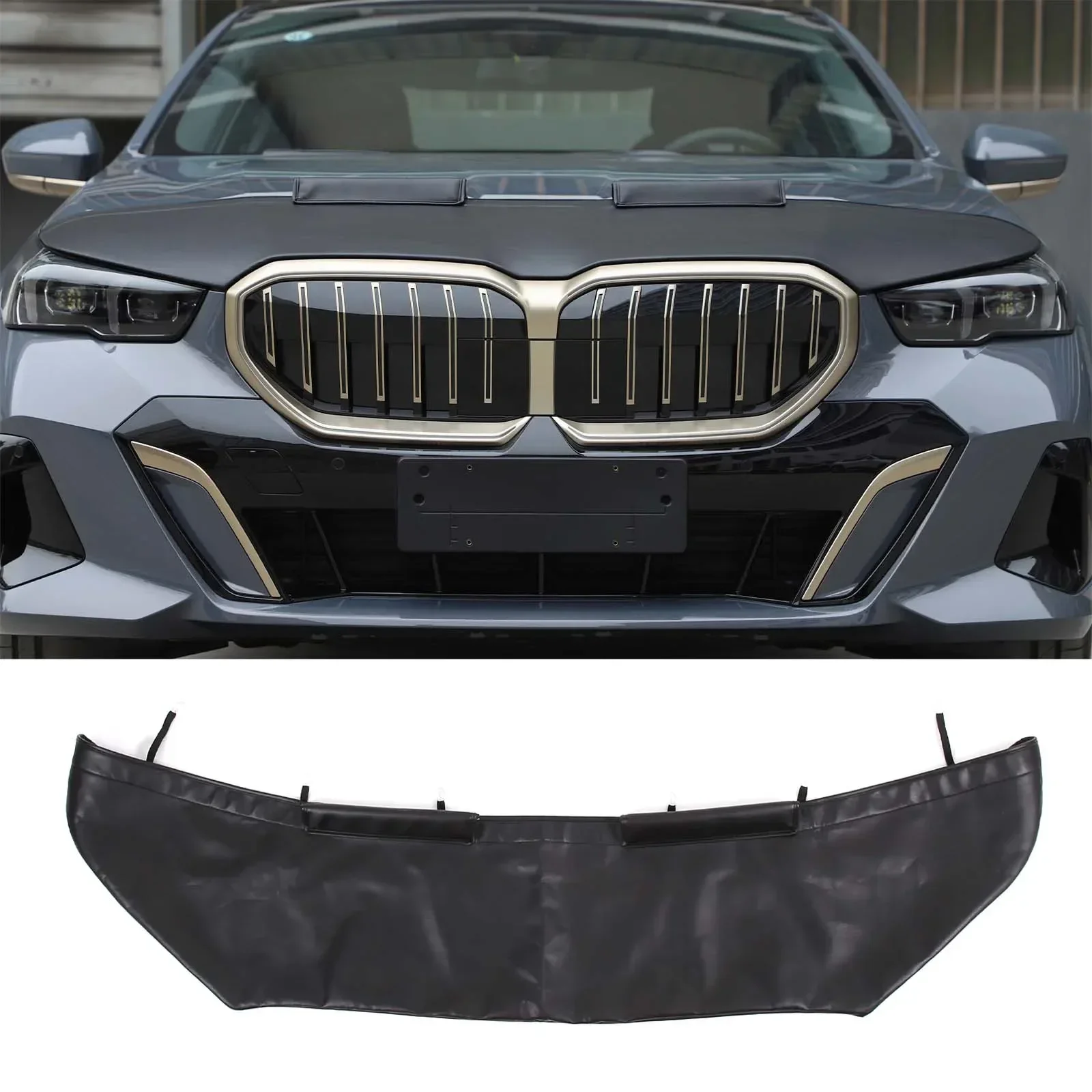 For BMW 5 Series 2024 Car Hood Sand and Stone Deflector Protection Cover Leather Exterior Modification Protection Accessories