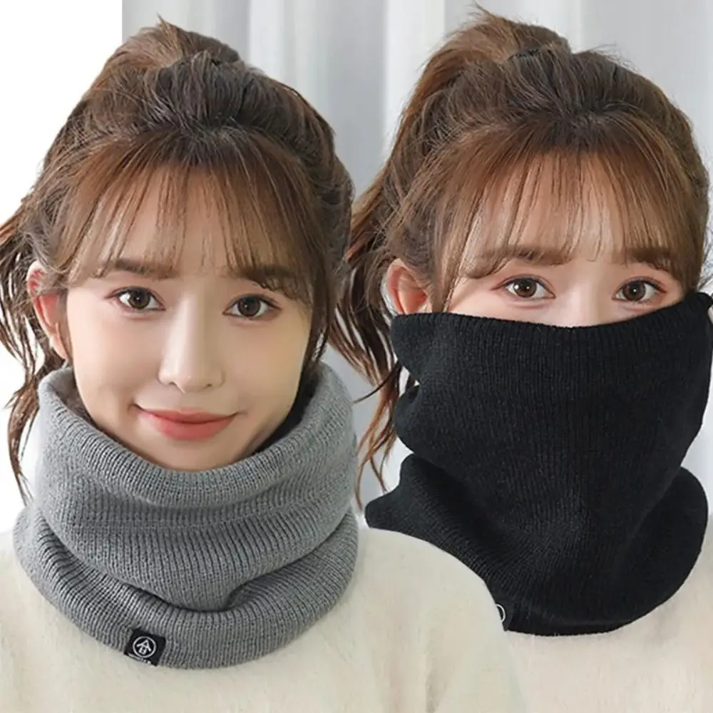 Fashion Women Soft Plush Neck Warmer Sport Scarf Face Mask Winter Scarves Skating Running Warm Wool Fur Thick Men Neck Scarves